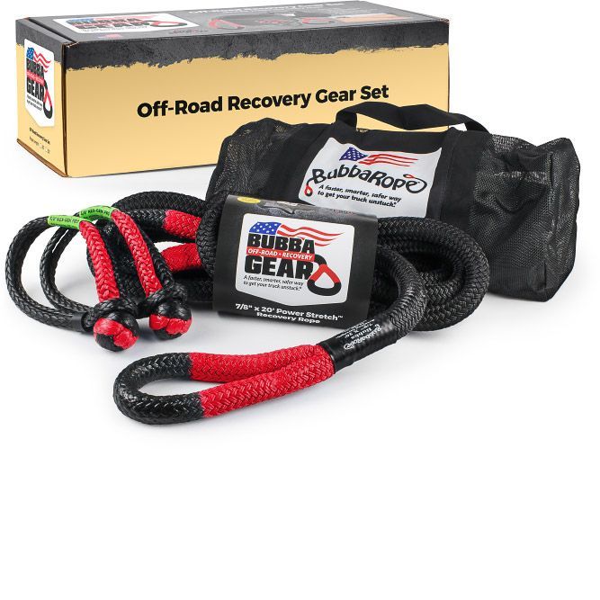 Truck Recovery Gear Set 7/8in x 30ft Black/Red - Bubba Rope 176880RDG