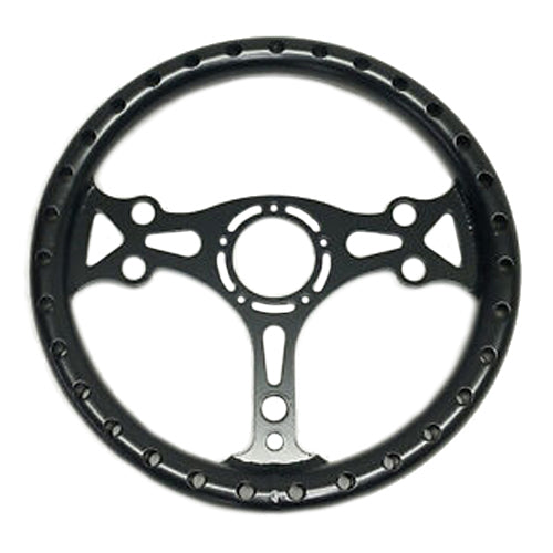 13in Black Alum. Dished Steering Wheel - Chassis Engineering C/E2741