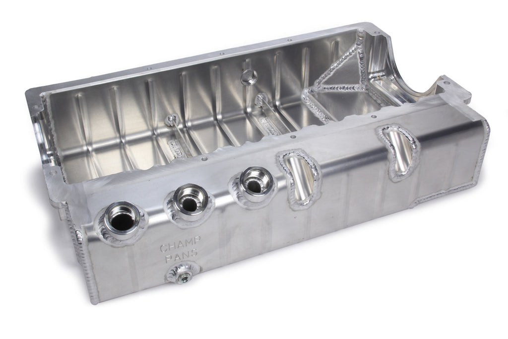 SBC Dry Sump Oil Pan w/ Dart Block #12AN ORB - Champ Pans PRO182R3A
