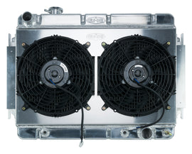 66-67 Chevelle / El Camino Aluminum Radiator And Dual 12 Inch Fan Kit AT Cold Case Radiators