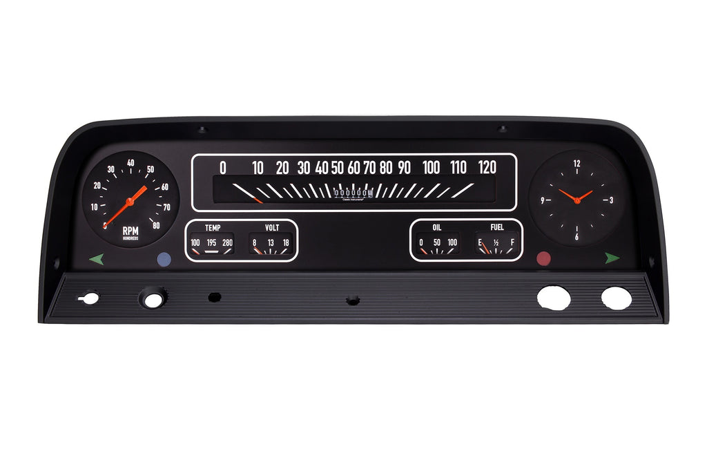 64-66 Chevy Truck Cluster Black - Classic Instruments CT64B