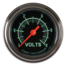 G/Stock Volt Gauge 2-1/8 Full Sweep - Classic Instruments GS130SLF