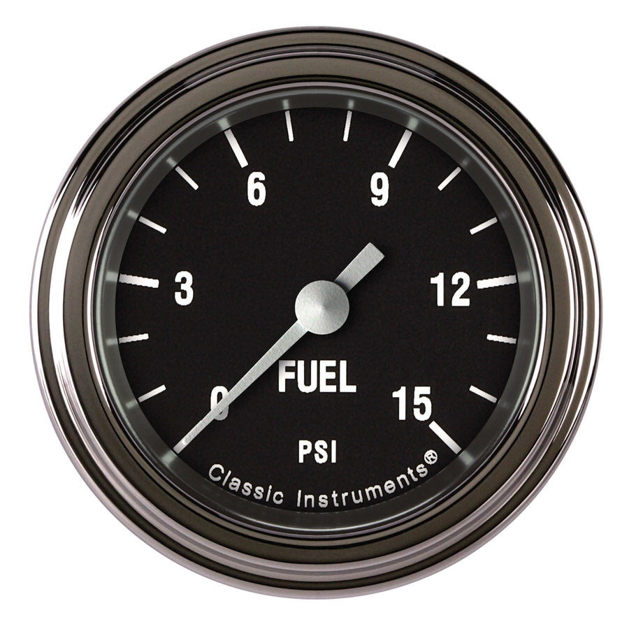 Hot Rod Fuel Pressure 15 PSI 2-1/8 Full Sweep - Classic Instruments HR145SLF