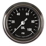 Hot Rod Oil Pressure 2-1/8 Full Sweep - Classic Instruments HR181SLF