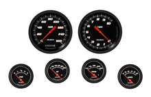 Load image into Gallery viewer, Velocity Black 6 Gauge Set 2-5/8 Short Sweep - Classic Instruments VS251BBLF