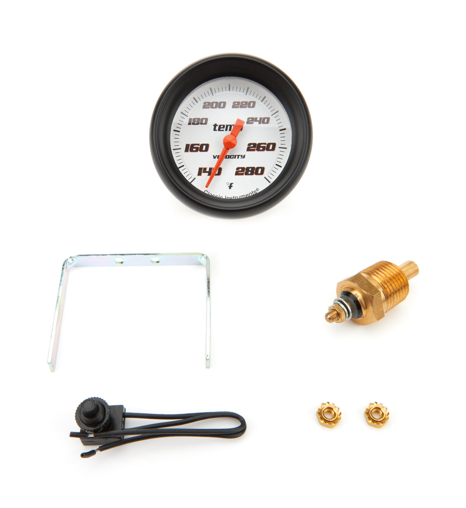 Velocity White Temperatu re Gauge 2-5/8 Full Swee - Classic Instruments VS326WBPF-08