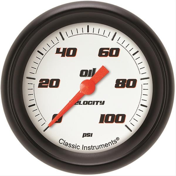 Velocity White Oil Press ure 2-5/8 Full Sweep - Classic Instruments VS381WBPF