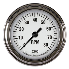 Load image into Gallery viewer, White Hot Tachometer 2-1/8 Full Sweep - Classic Instruments WH183SLF