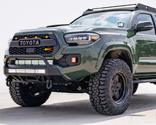 Load image into Gallery viewer, 16-Up Tacoma Stealth Bumper 32 Inch LED Bar Combo Beam Bumper Light Bar-Blue-Small 32 Inch Combo Beam with Relocation Mounts No Switch No Winch No D-Ring Cali Raised LED