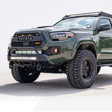 Load image into Gallery viewer, 16-Up Tacoma Stealth Bumper 32 Inch LED Bar Combo Beam Bumper Light Bar-Blue-Small 32 Inch Combo Beam with Relocation Mounts No Switch No Winch No D-Ring Cali Raised LED