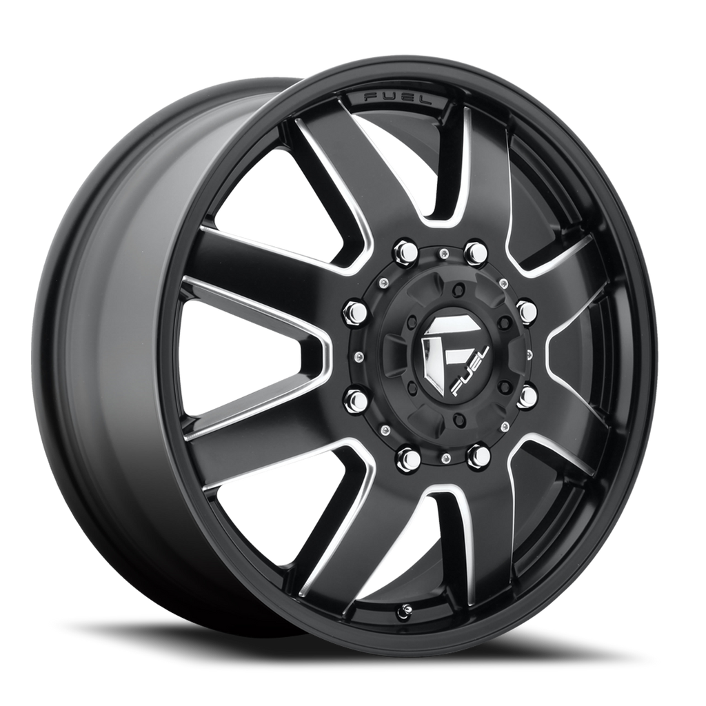 Dually Wheels 20X8.25 Maverick Dually D538 10 On 225 Black Milled 170.1 Bore 105 Offset 7 Spoke Front Dually Fuel Off Road Wheels
