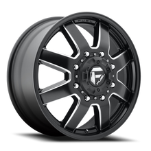 Load image into Gallery viewer, Dually Wheels 20X8.25 Maverick Dually D538 10 On 225 Black Milled 170.1 Bore 105 Offset 7 Spoke Front Dually Fuel Off Road Wheels