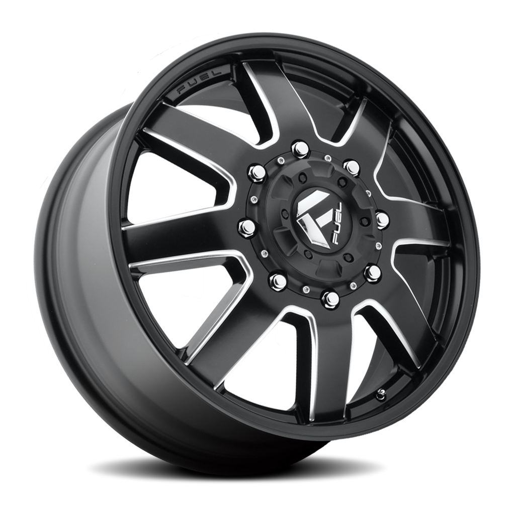 Dually Wheels 20X8.25 Maverick Dually D538 10 On 225 Black Milled 170.1 Bore 105 Offset 7 Spoke Front Dually Fuel Off Road Wheels