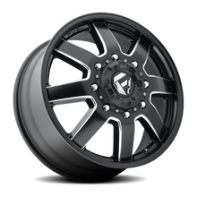 Load image into Gallery viewer, Dually Wheels 20X8.25 Maverick Dually D538 10 On 225 Black Milled 170.1 Bore 105 Offset 7 Spoke Front Dually Fuel Off Road Wheels