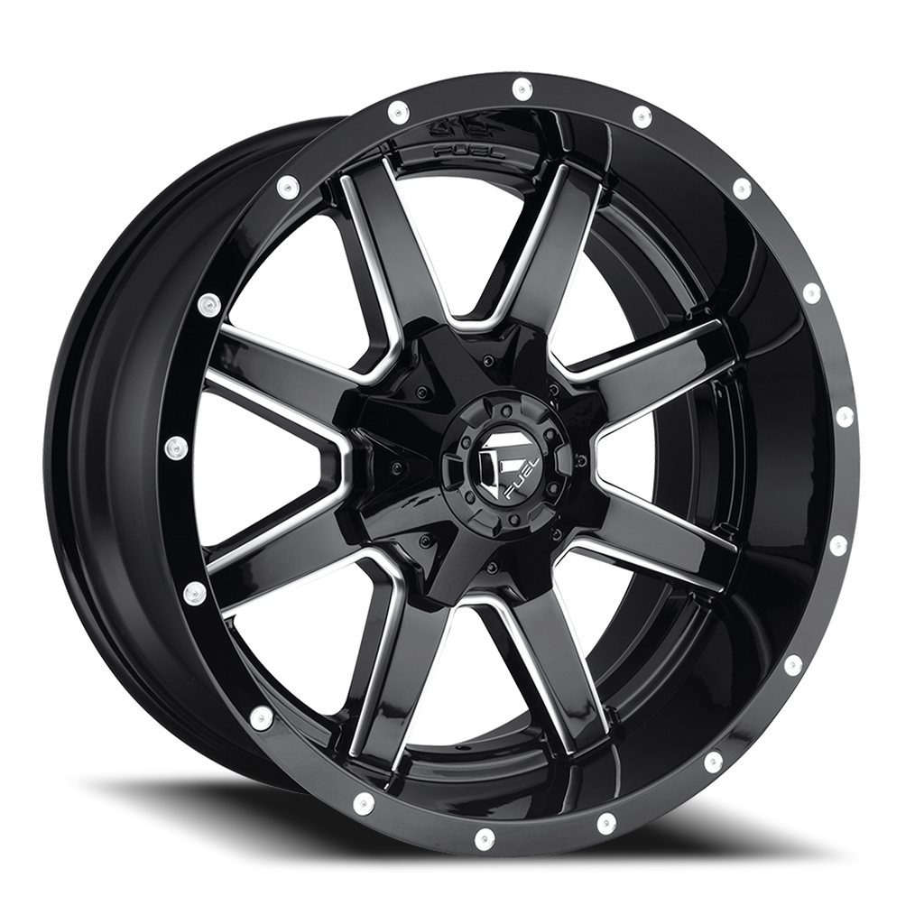 Aluminum Wheels 20X10 Maverick D610 6 On 135/6 On 139.7 Gloss Black Milled 106.4 Bore -24 Offset Fuel Off Road Wheels