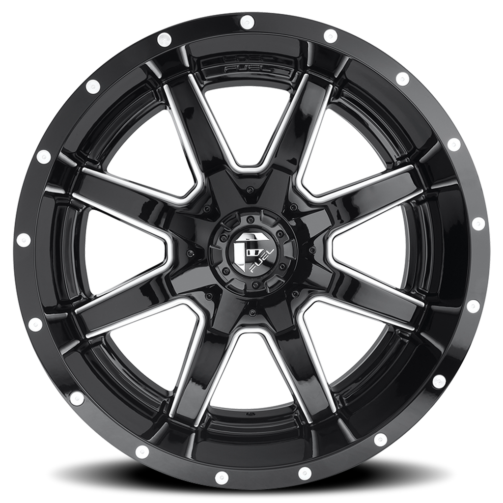 Aluminum Wheels 20X10 Maverick D610 6 On 135/6 On 139.7 Gloss Black Milled 106.4 Bore -24 Offset Fuel Off Road Wheels