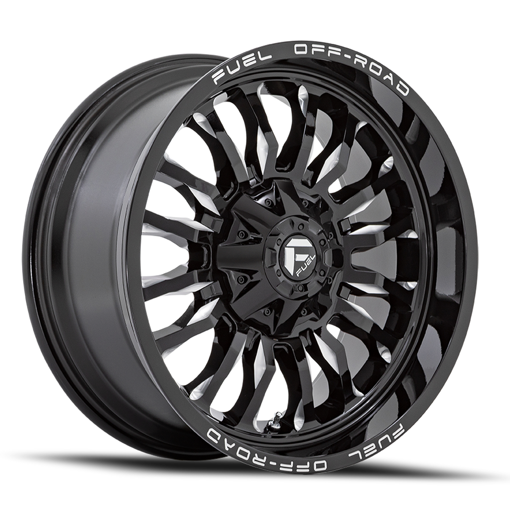 Aluminum Wheels 20X10 Arc D795 8 On 180 Gloss Black Milled 124.2 Bore -18 Offset Fuel Off Road Wheels