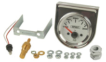 Load image into Gallery viewer, Derale Lighted Black on White 2-1/16" Electric Oil Temperature Gauge Kit