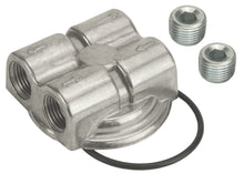 Load image into Gallery viewer, Derale Dual Side Ports Spin On Adapter with 1/2" NPT Ports and 3/4"-16 Filter Thread