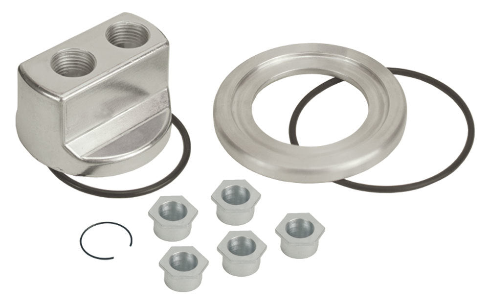 Derale Standard Universal Engine Spin On Adapter with 1/2" NPT Ports