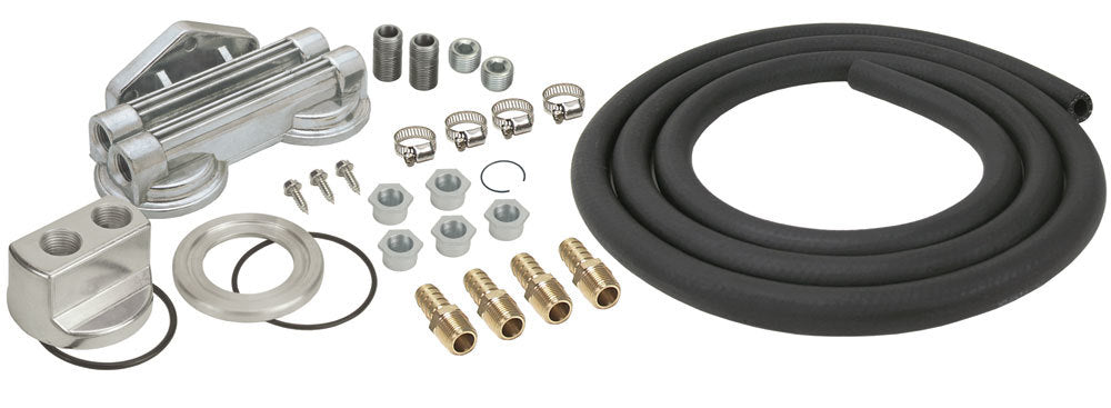Dual Mount Oil Filter Relocation Kit - Derale 15749
