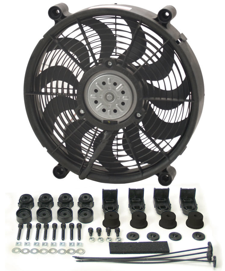 14in High Output RAD Fan Single - Derale 16214