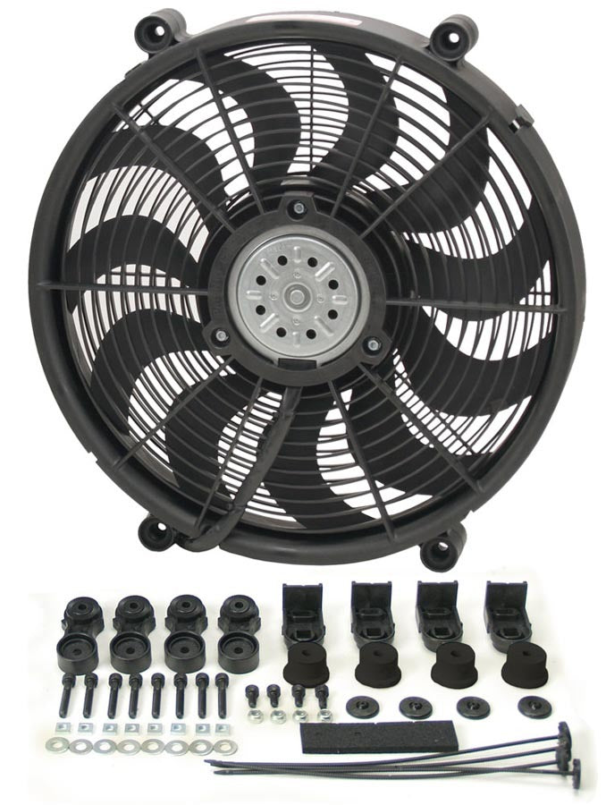 17in High Output RAD Fan Single - Derale 16217