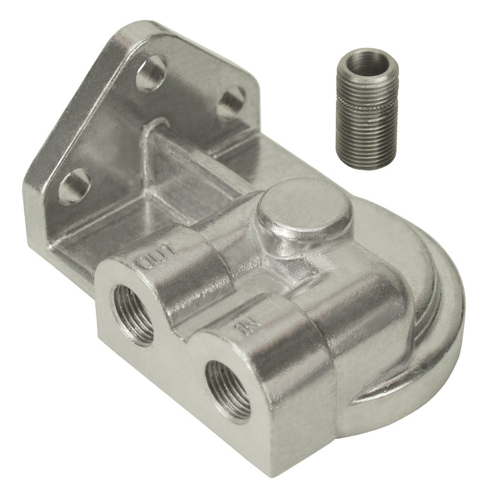 Single Left-Port Filter Mount 3/8in NPT - Derale 25750