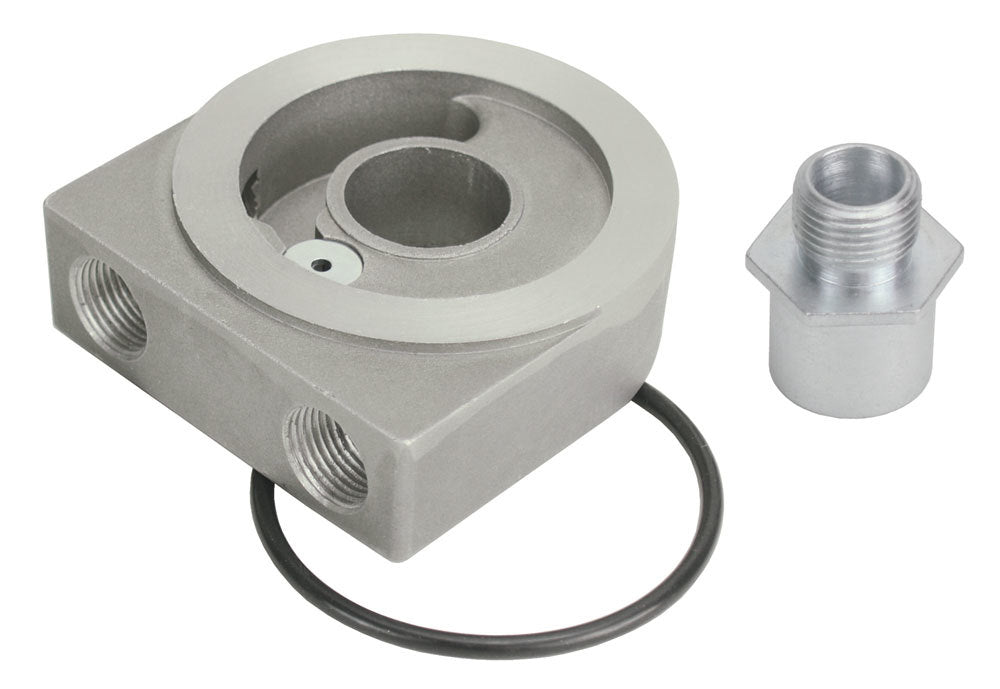 Derale Low Profile Pressure relief Sandwich Adapter w/ 3/8" NPT Ports & 3/4"-16 Thread