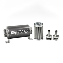 Load image into Gallery viewer, DeatschWerks In-line Fuel Filter Kit 3/8 Hose Barb 10-Micron