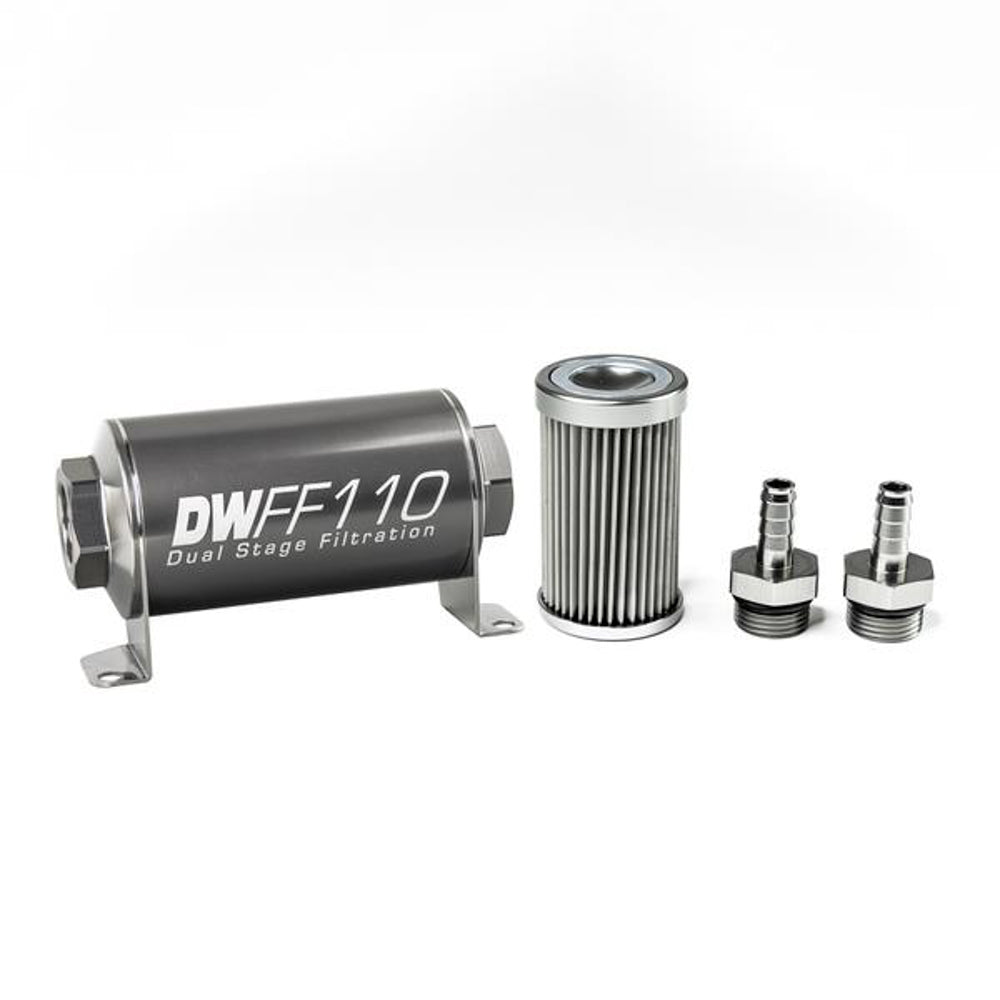 DeatschWerks In-line Fuel Filter Kit 3/8 Hose Barb 10-Micron