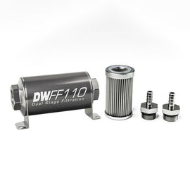 In-line Fuel Filter Kit 5/16 Hose Barb 10-Micro - DeatschWerks 8-03-110-010K-516
