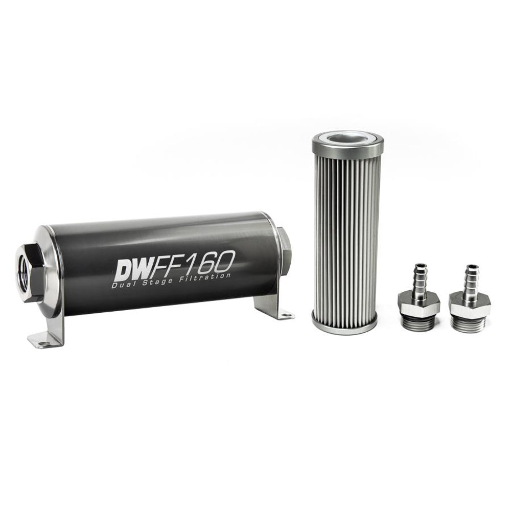 DeatschWerks In-line Fuel Filter Kit 5/16 Hose Barb 10-Mic.
