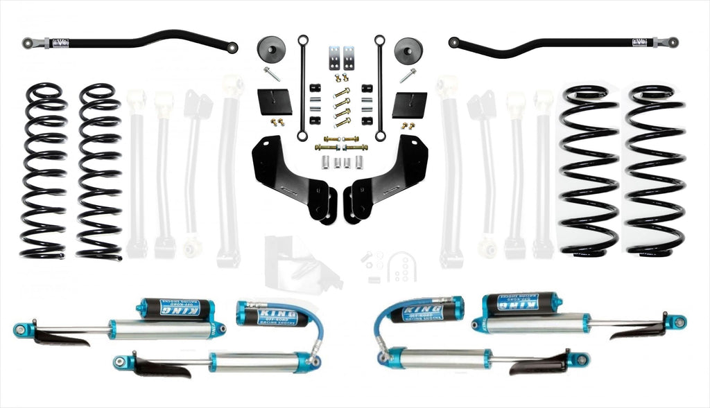 18-Present Jeep Wrangler JL 2.5 Inch Enforcer Overland 4XE Lift Stage 1 Plus with EVO SPEC King 2.5 Shocks with Adjusters EVO Manufacturing