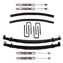 Suspension Lift Kit w/Shock M95 Performance Shocks 4 Inch Lift Incl. Front Leaf Springs Front U Bolt Kit PN F7240 Spring Bushing Kit Rear Add-A-Leafs 73-78 Ford F-250 Skyjacker