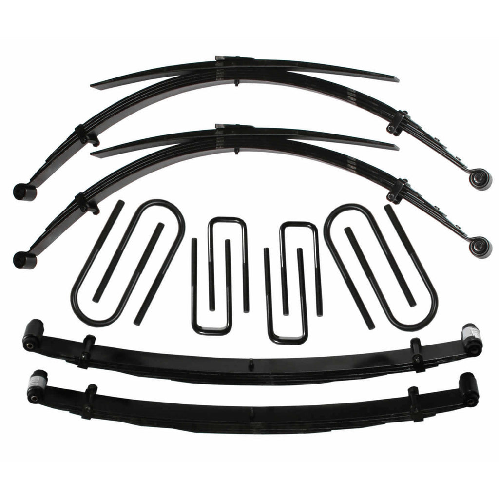 Lift Kit 4 Inch Lift For Use w/High Boy Includes Front/Rear Leaf Springs Front/Rear U Bolt Kits Spring Bushing Kit 73-78 Ford F-250 Skyjacker