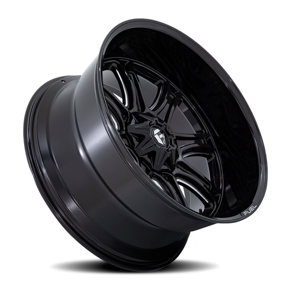 Aluminum Wheels 22X9 Darkstar FC853BE 6 On 135/6 On 139.7 Gloss Black Milled 106.1 Bore 1 Offset Fuel Off Road Wheels