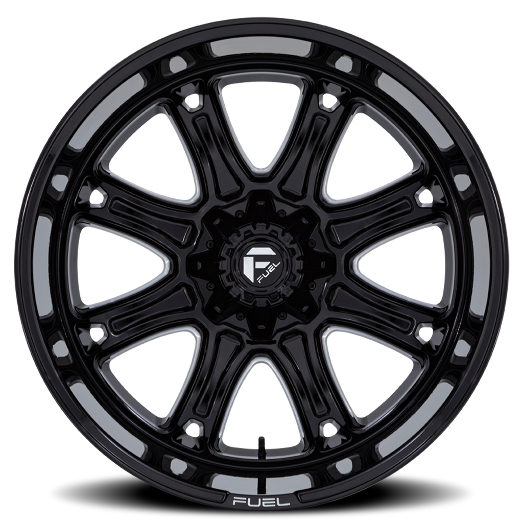 Aluminum Wheels 22X9 Darkstar FC853BE 6 On 135/6 On 139.7 Gloss Black Milled 106.1 Bore 1 Offset Fuel Off Road Wheels