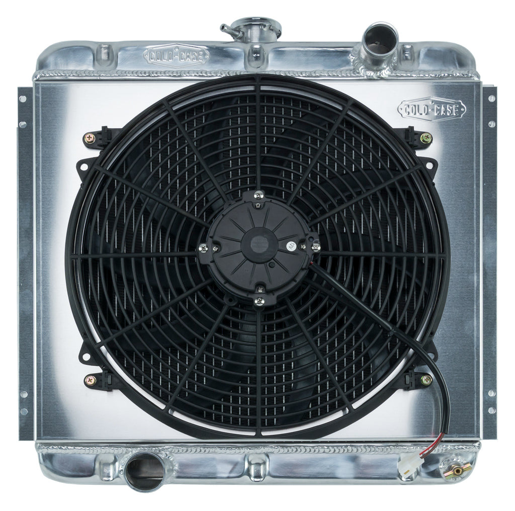 67-69 Mustang 20 Inch Aluminum Performance Radiator And 16 Inch Fan Kit MT Cold Case Radiators