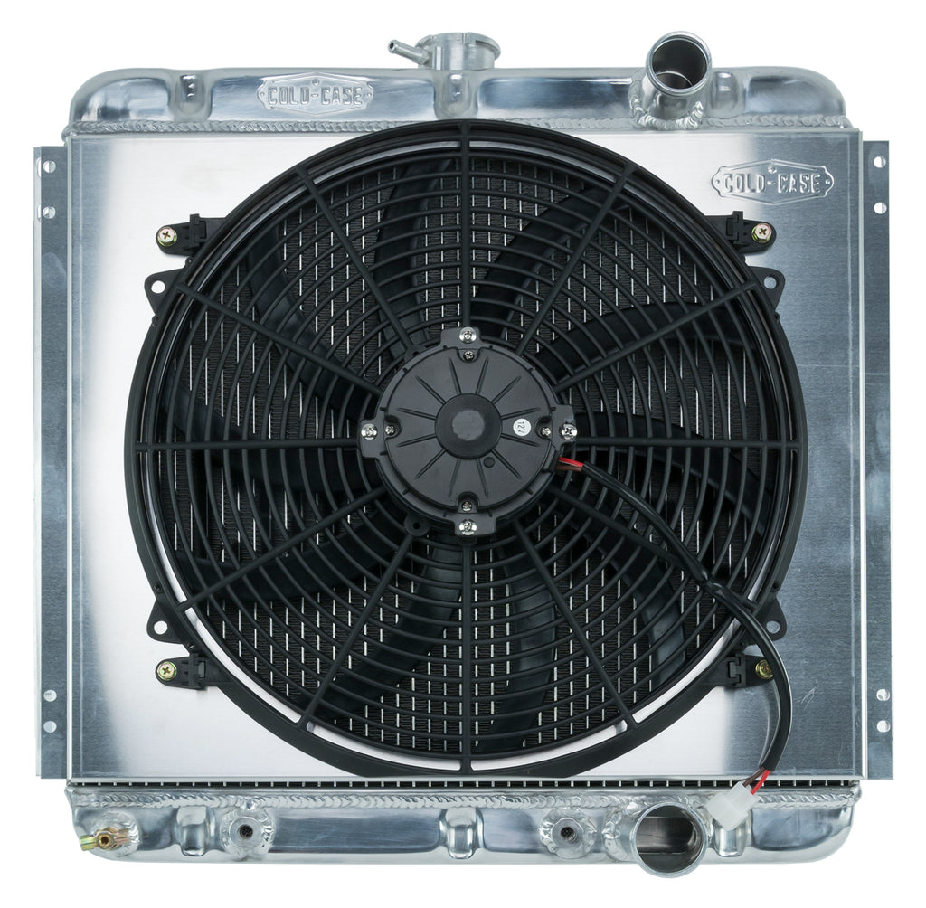 67-70 Mustang 289/302 Fair Coug Gal Aluminum Performance Radiator And 16 Inch Fan Kit 20 Inch AT Cold Case Radiators