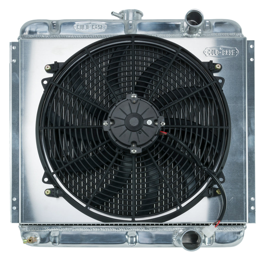 67-70 Mustang 289/302 Fair Coug Gal Aluminum Performance Radiator And 16 Inch Fan Kit 20 Inch MT Cold Case Radiators