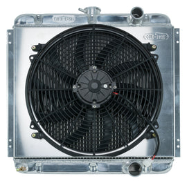 67-70 Mustang 289/302 Fair Coug Gal Aluminum Performance Radiator And 16 Inch Fan Kit 20 Inch MT Cold Case Radiators