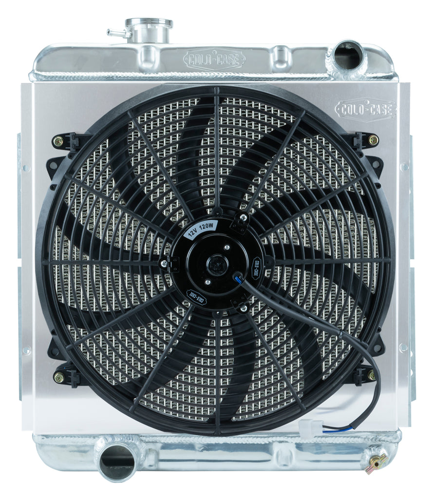 Mustang Aluminum Radiator and 16 Inch Fan Kit 64-66 Mustang 5.0 Manual Cold Case Radiators