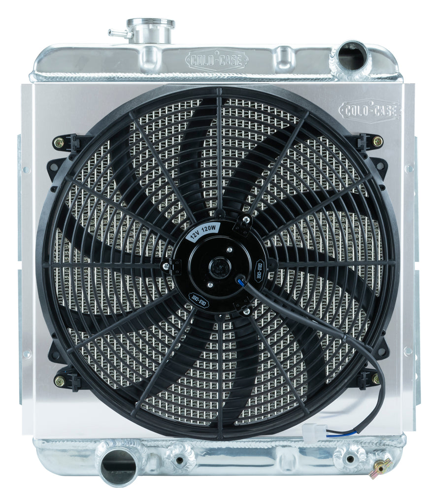 Mustang Aluminum Radiator and 16 Inch Fan Kit 64-66 Mustang 5.0 Auto Cold Case Radiators