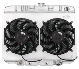 67-70 Mustang SB 24 Inch Aluminum Performance Radiator And Dual 12 Inch Fan Kit AT Cold Case Radiators