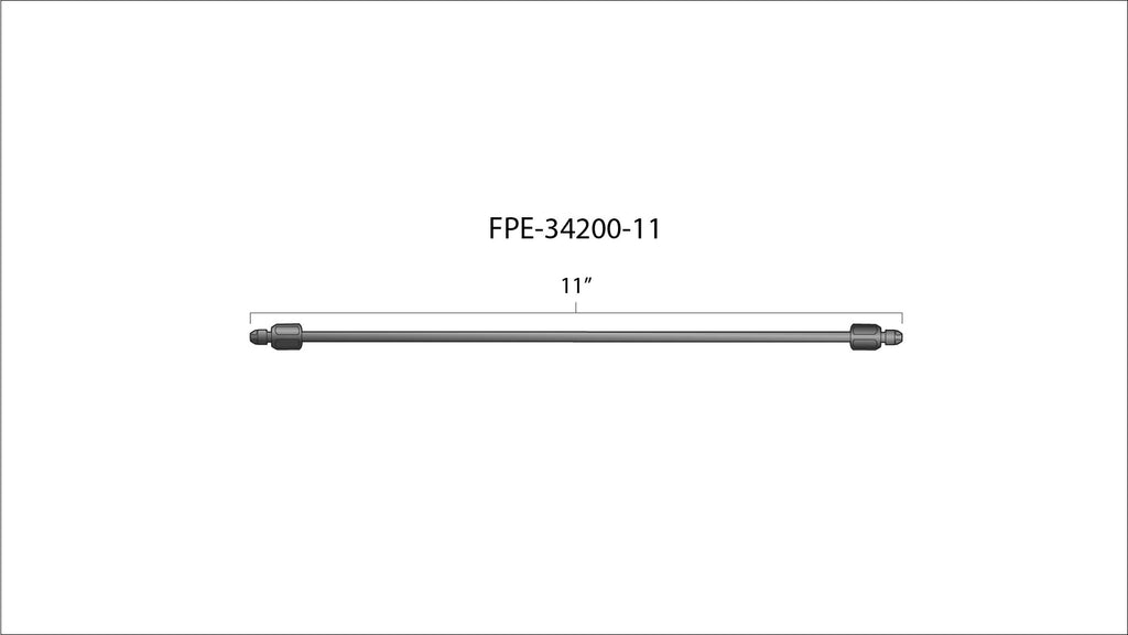 11 Inch High Pressure Fuel Line 8mm x 3.5mm Line M14 x 1.5 Nuts Fleece Performance