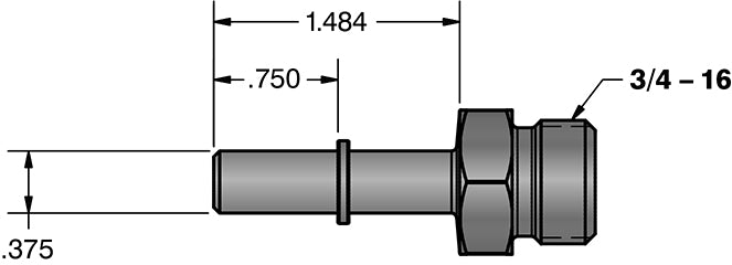 3/8 Inch Quick Connect to 3/4 Inch-16 O-ring (-8 AN) Fleece Performance