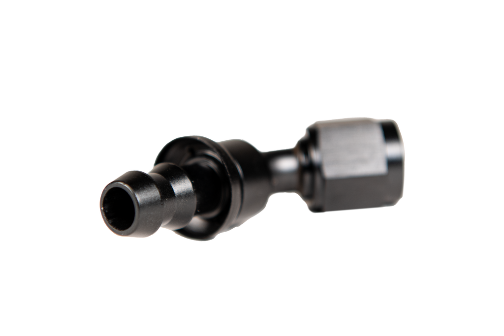 -8 45 Degree to Hose Barb Black Fleece Performance