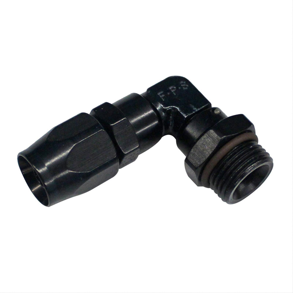 12an ORB Male 90-Deg to 12an Hose Fitting Black - Fragola Performance Systems 189012-BL