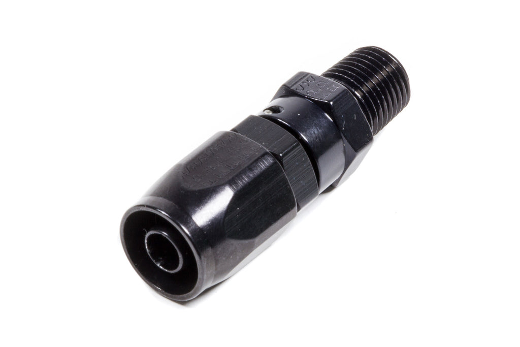 #6 Str. x 1/4 MPT Hose End Black - Fragola Performance Systems 190106-BL